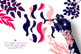 Pink Navy Vector Patterns Graphic By Webvilla Creative Fabrica