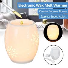 Electronic Ceramic Aromatherapy Sleep Yoga Aroma Oil Burner Warmer Scented Candle Burner Wax Melt Warmer Night Lamp Eu Uk Plug