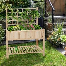 With Trellis Elevated Planter Box