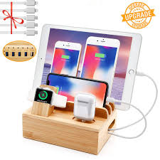 The wooden charging station boasts integrated apple watch stand and 4 usb ports | gadgetsin. 5 Best Apple Watch And Iphone Xr Iphone 11 Stand In 2021