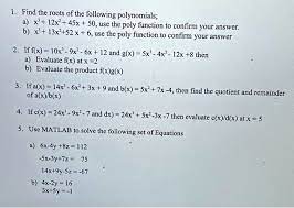 Roots Of The Following Polynomials