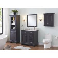 Refresh your bathroom with a new vanity. Allen Roth Roveland 36 In Dark Gray Undermount Single Sink Bathroom Vanity With Natural Carrara Marble Top In The Bathroom Vanities With Tops Department At Lowes Com