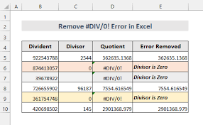 how to remove div 0 error in excel 5