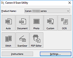 Dette er et program som gjør det enkelt å skanne bilder og dokumenter. Canon Inkjet Manuals Tr4500 Series Ij Scan Utility Main Screen