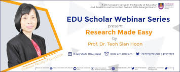 Alite international webinar series for exemplary scholarship. Fakulti Pendidikan Uitm On Twitter Save The Date We Are More Than Thrilled To Announce Our Fifth Edu Scholar Webinar Series Featuring Prof Dr Sian Hoon On Research Made Easy Next Week