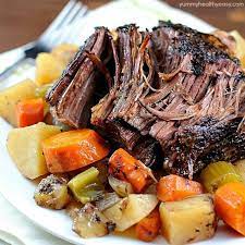 Slow Cooker Beef Roast With Vegetables gambar png