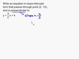 Write A Slope Intercept Equation That