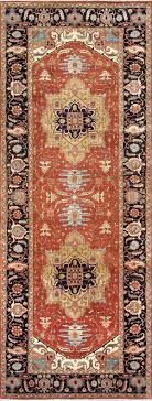 serapi hand knotted wool ivory rust