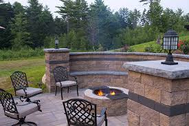 Outdoor Fire Pit Patio And Sitting Wall