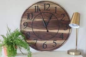 Live Edge Walnut Wall Clock 26 Diameter