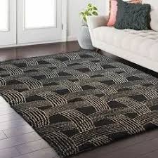 grey hand knotted geometric area rug