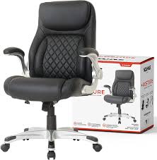 Your chair's backrest should support the natural curve and shape of your back. Amazon Com Nouhaus Posture Ergonomic Pu Leather Office Chair Click5 Lumbar Support With Flipadjust Armrests Modern Executive Chair And Computer Desk Chair Black