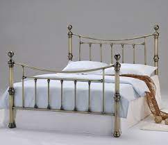 porduex antique brass queen metal bed