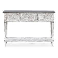 Metal Farmhouse Distressed Console Table