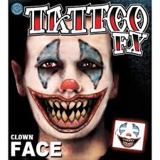 clown face temporary tattoo makeup