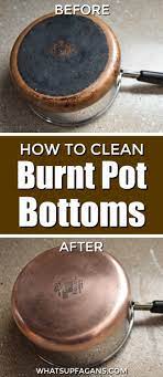 how to clean the bottom of burned pot