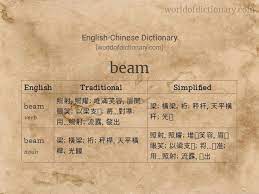 meaning of beam in english chinese