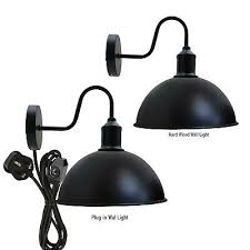 Black Industrial Wall Sconce Plug In