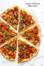 bbq sweet potato pizza with homemade
