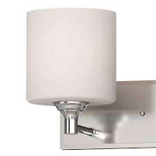 Volume Lighting 2 Light Brushed Nickel Indoor Wall Sconce With White Cylinder Glass Shades V1142 33