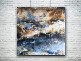 Canvas Print Square Navy Blue Brown