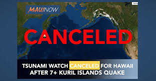 15 hours ago · the national tsunami warning center canceled the warnings early thursday when the biggest wave, of just over a half foot, was recorded in old harbor. Update Tsunami Watch Canceled For Hawaii Following 8 Alaska Earthquake Maui Now