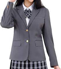 Amazon.co.jp: ブレザー スクール ブレザー女の子 JK制服 女子高生制服 スクール フォーマル スーツ 女子高生 卒業式 入学式  (グレー, L) : ファッション