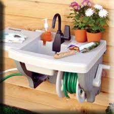 Our heart lips up with tremendous joy when we see flowers blooming, a we can't just fill the water in a large bucket from the sink and drag it to the lawn. Instant Outdoor Sink No Plumbing Required Outdoor Sinks Garden Outdoor
