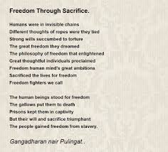 freedom through sacrifice poem