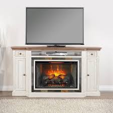 Marble White Tv Console W Fireplace By