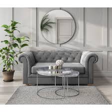 Pangea home arthur coffee table in silver. Round Mirrored Coffee Tables With Diamond Gems Set Of 2 Jade Boutique Furniture123