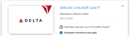delta airlines gift cards egifter support