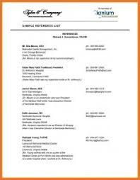 Professional Reference List Template Template Business