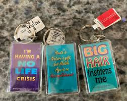 The truman show (1998) good morning…. 3 Vintage 80 S 90 S Keychain Lot Lucite Acrylic Plastic Funny Phrases Novelty Ebay
