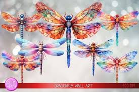 Dragonfly Colorful Wall Art Decal