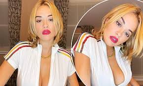Thank you sooo much to all of you!! Rita Ora Flaunts Her Eye Popping Cleavage In A Very Low Cut Crop Top Daily Mail Online