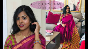 pink saree indian wedding guest makeup