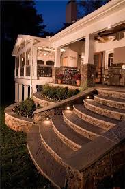 Tapered Stone Steps To Open Porch