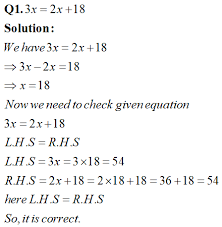 Class 8 Maths Linear Equations In One