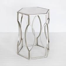 Worlds Away Silver Side Table Side