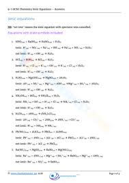 Net Ionic Equation Worksheets