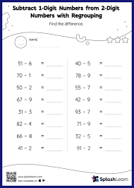 Subtraction Worksheets For 1st Graders