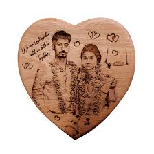heart shaped wooden engraved gift size