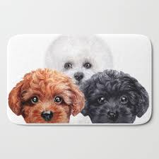 friends mix toy poodle bichon bath mat