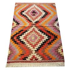 multicolor wool kilim rug flatweave at