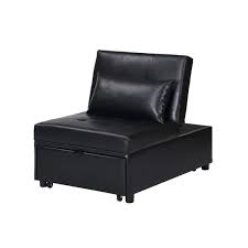 black faux leather sleeper sofa bed