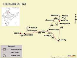 road map from delhi to naini tal