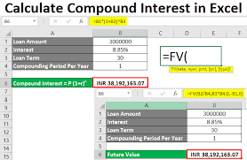 calculate compound interest in excel