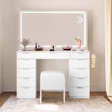 dextrus elegant white vanity desk set