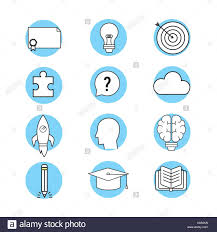 Set Creative Process And Brainstorm Invention Stock Vector